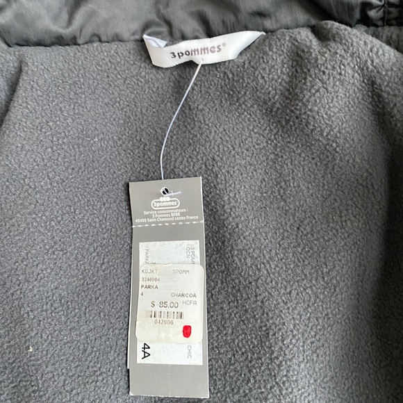 3 pommes charcoal parka jacket - Picture 2 of 5